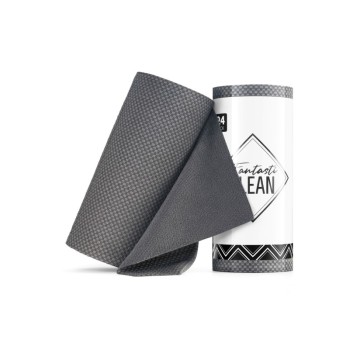 Çok Amaçlı Rulo Mikrofiber Temizlik Bezi 30x30 24 Yapraklı Desenli Gri