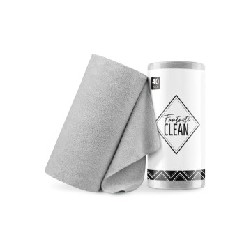 Çok Amaçlı Rulo Mikrofiber Temizlik Bezi 30x30 40 Yapraklı Gri