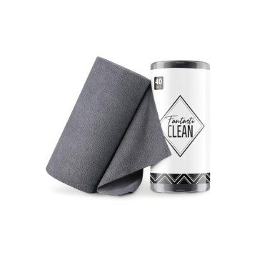 Çok Amaçlı Rulo Mikrofiber Temizlik Bezi 30x30 40 Yapraklı Koyu Gri