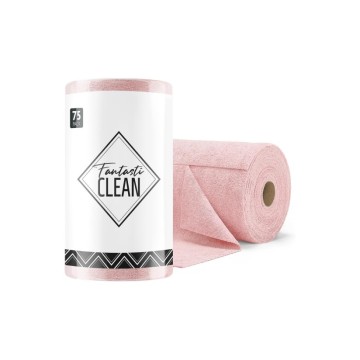 Çok Amaçlı Rulo Mikrofiber Temizlik Bezi 30x30 75 Yapraklı Pembe