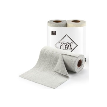 Çok Amaçlı Rulo Mikrofiber Temizlik Bezi 25x25 40 Yapraklı Bej - Açık Gri(2x20’li Paket)